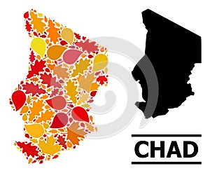 Autumn Leaves - Mosaic Map of Chad