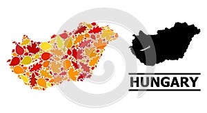 Autumn Leaves - Mosaic Map of Hungary