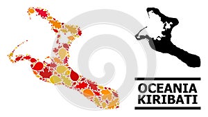 Autumn Leaves - Mosaic Map of Kiribati Island