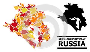 Autumn Leaves - Mosaic Map of Krasnodarskiy Kray