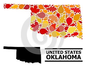 Autumn Leaves - Mosaic Map of Oklahoma State