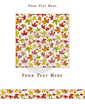 Autumn Leaves Pattern Template with Text Space.