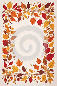 autumn leaves rectangular border