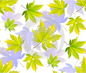 Autumn leaves, seamless pattern, vector background.