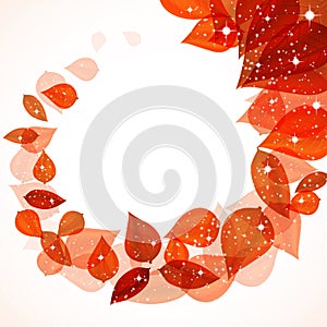 Autumn leaves wave with sparkles
