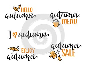 Autumn lettering set