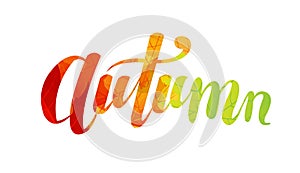 Autumn Lettering Text Isolated White Background