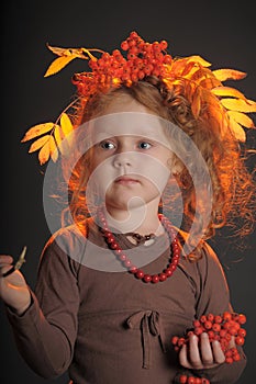 Autumn little red-haired princess