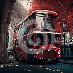 Autumn in London, London Red Bus