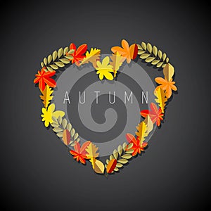 Autumn love heart symbol