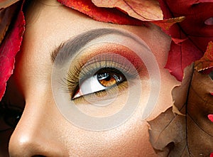 Autumn make up for brown eyes