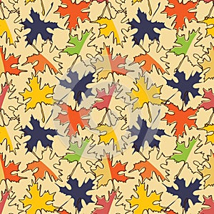 Autumn maple leaf seamless pattern