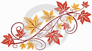 Autumn Maple Leaves Border Vector, Seasonal Fall Design, vector design Generative AI