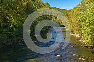 Autumn of Maury River at Goshen, Virginia, USA