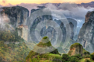 Autumn in Meteora, Greece - monastery Roussanou