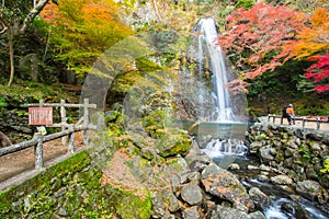 Autumn at Minoo Waterfall in Kansai, Japan photo