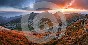 Autumn montain panorama - West Tatras, Slovakia