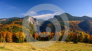 Autumn morning In the mountain of Transylvania, nature travel on the country side of Romania