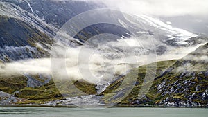 Autumn mountain and glacier landscape from Alaska.