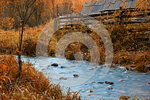 Autumn at mountain village