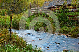 Autumn at mountain village.