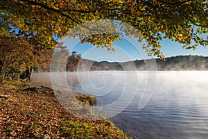 Autumn in the Mountains near Lake in Blowing Rock NC