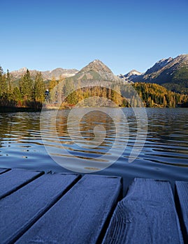 Autumn mountains with reflection in lake