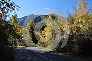 Autumn in the mountains of Trans-Ili Alatau.lmaty city.