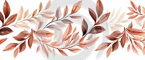 autumn nature watercolor leaf plant decoration background orange fall season seasonal. Generative AI.