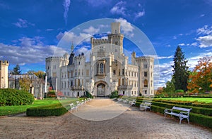 Autumn near Hluboka castle /Zamek Hluboka/ , Czech Republich