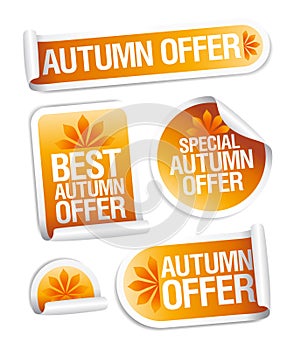 Autumn offer stickers.