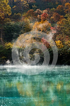 Autumn Onsen Lake Aomori Japan