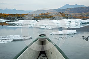 Autumn paddling with icebergs of the Matanuska Glacier