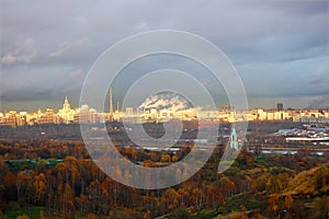 Autumn panorama of Moscow photo