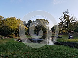 Autumn park in Canada at day time