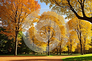 Autumn in the park with colorful trees and a spinning ferris wheel. Sigulda Latvia. made with Generative AI