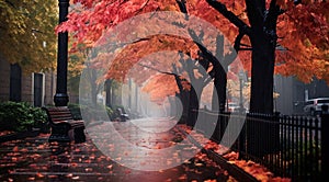 autumn in the park, trees in the park, autumn seasone, autumn scene in the park