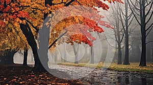 autumn in the park, trees in the park, autumn seasone, autumn scene in the park