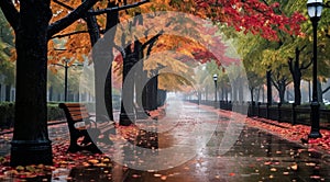 autumn in the park, trees in the park, autumn seasone, autumn scene in the park