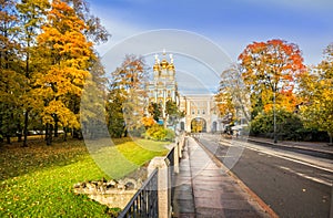 Autumn park in Tsarskoye Selo