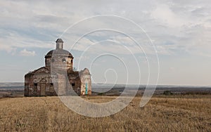 Autumn pastoral, Abandoned Church in rural landscape