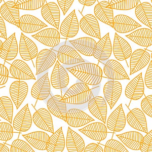 Autumn pattern from leaves. Vector illustration. Seamless background.