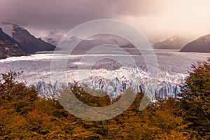 Autumn in Perito Moreno Glacier in Patagonia Argentina city of El Calafate