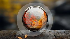Autumn Photo Wallpaper: Anamorphic Lens Style With Opal Stone Design