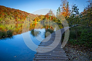 Autumn in Plitvice Jezera Lakes Park, Croatia