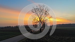 Autumn in Polish village - landscape