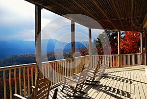 Autumn porch and fall colors