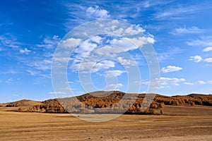 Autumn prairie with sky