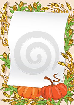 Autumn and pumpkin background