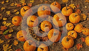 Autumn Pumpkins Gathered